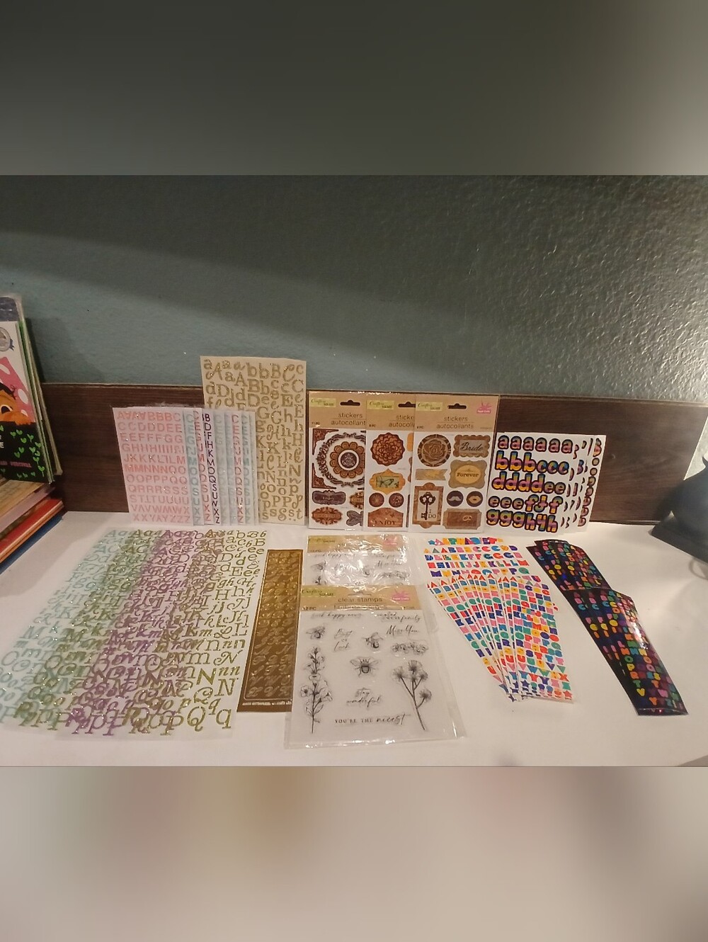 Lot of 48 Assorted Craft Stickers & Scrapbooking Bundle - Multicolor